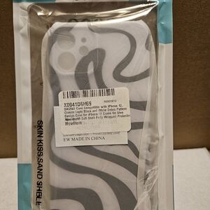 Black and White Phone Case For IPhone 12, Zebra Print